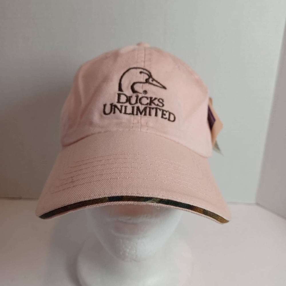 Ducks Unlimited Pink Hat‎ Mossy Oak Trim Adjustable Back Baseball Cap New